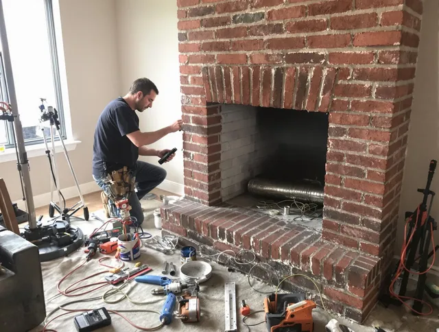 Bay Village Chimney Sweep specialist finalizing chimney liner service in Bay Village, OH