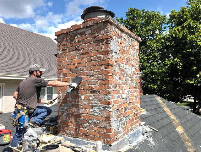 Completed chimney rebuild by Bay Village Chimney Sweep in Bay Village, OH