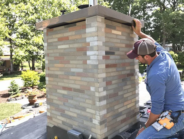 Bay Village Chimney Sweep completing a modern chimney remodel in Bay Village, OH