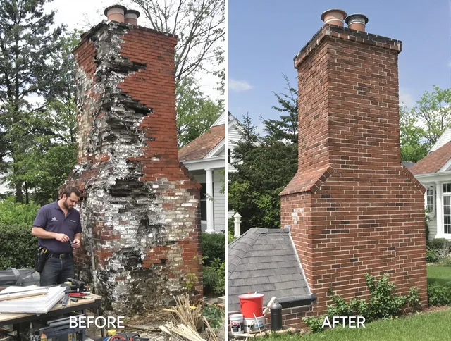 Bay Village Chimney Sweep performing a full chimney restoration in Bay Village, OH