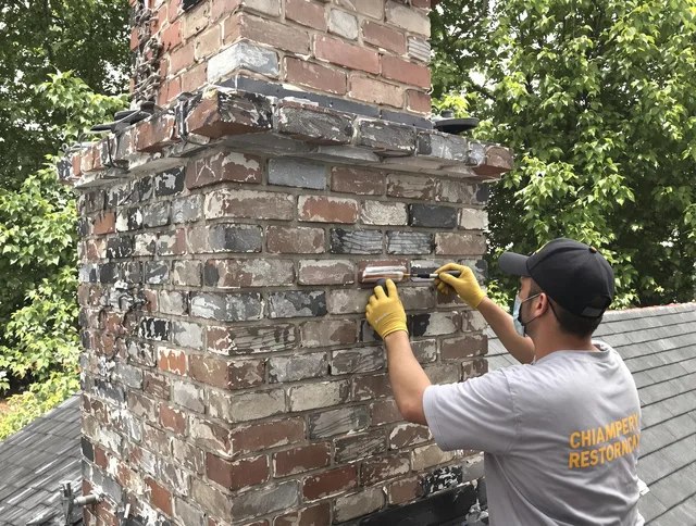 In-progress chimney restoration by Bay Village Chimney Sweep in Bay Village, OH